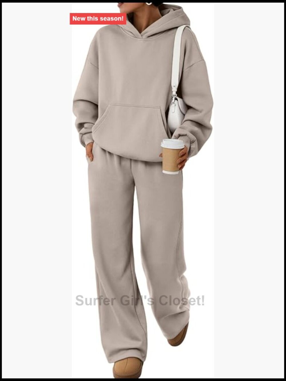 Oversized Lounge Sweatsuit Set with Hoodie and Wide Leg Pants